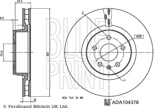 Blue Print ADA104378 - TARCZA HAM. TESLA P. MODEL S-X 12-