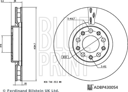 Blue Print ADBP430054 — Tarcza hamulcowa
