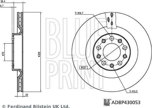 Blue Print ADBP430053 — Tarcza hamulcowa