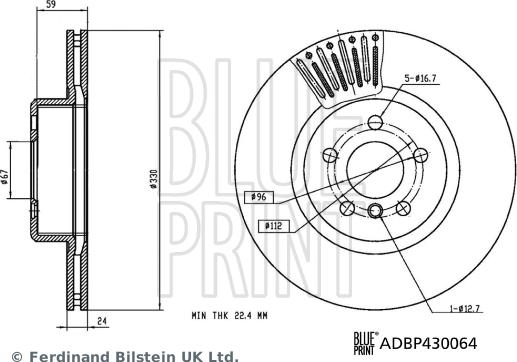 Blue Print ADBP430064 — Tarcza hamulcowa