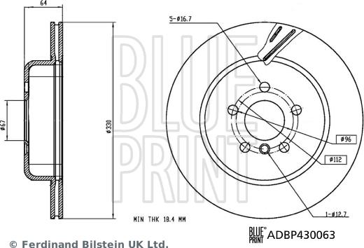 Blue Print ADBP430063 — Tarcza hamulcowa