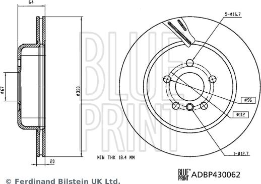 Blue Print ADBP430062 — Tarcza hamulcowa
