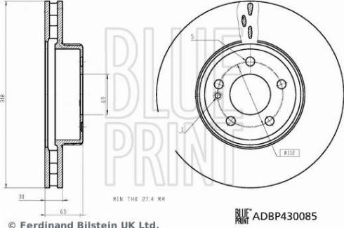 Blue Print ADBP430085 — Tarcza hamulcowa