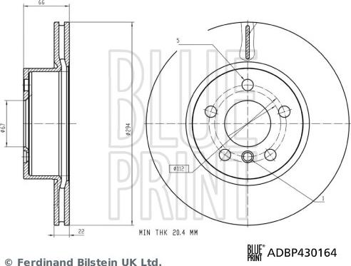 Blue Print ADBP430164 — Tarcza hamulcowa