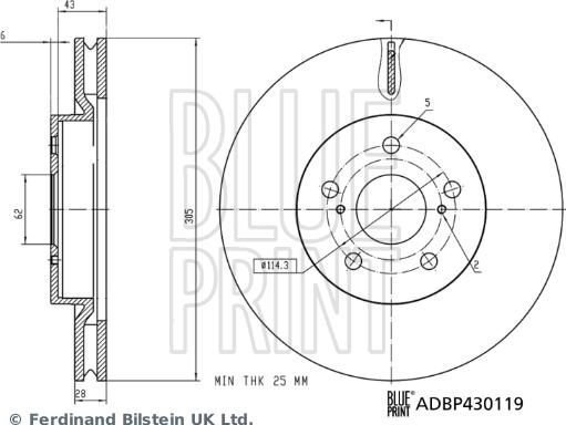 Blue Print ADBP430119 — Tarcza hamulcowa