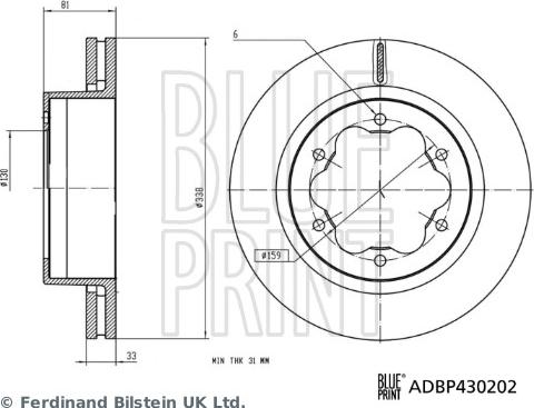 Blue Print ADBP430202 — Tarcza hamulcowa