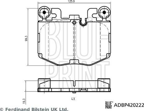 Blue Print ADBP420222 — Zestaw klocków hamulcowych, hamulce tarczowe