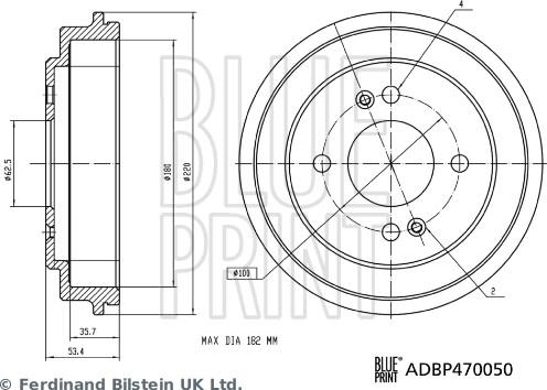Blue Print ADBP470050 — Bęben hamulcowy