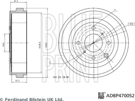 Blue Print ADBP470052 — Bęben hamulcowy