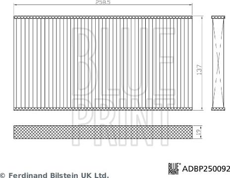 Blue Print ADBP250092 - FILTR KABINY TOYOTA BZ4X 12.21- Z WĘGLEM AKTYWNYM