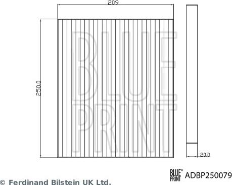 Blue Print ADBP250079 — Filtr kabinowy