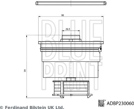 Blue Print ADBP230060 - FILTR PALIWA TOYOTA LAND CRUISER 08.07- Z USZCZELNIENIEM