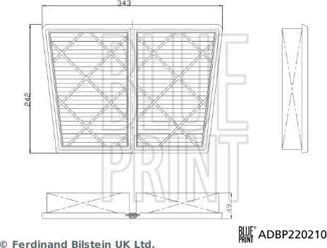 Blue Print ADBP220210 — Filtr powietrza
