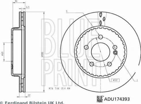 Blue Print ADU174393 — Tarcza hamulcowa