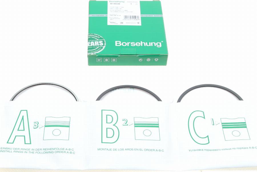 Borsehung B19038 — Zestaw pierścieni tłokowych