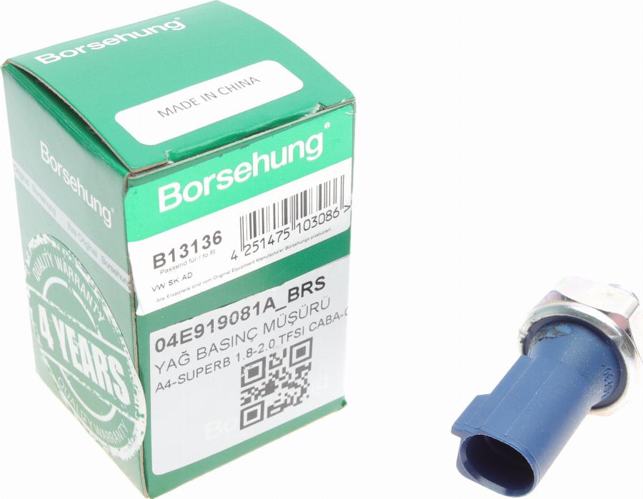 Borsehung B13136 — Czujnik, ciśnienie oleju
