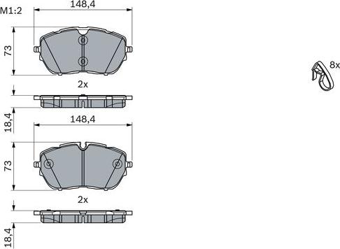 BOSCH 0 986 494 946 — Zestaw klocków hamulcowych, hamulce tarczowe