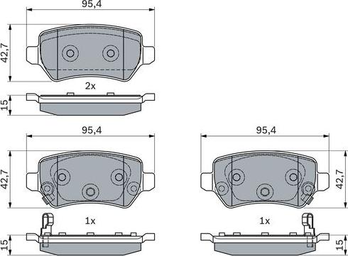BOSCH 0 986 494 954 — Zestaw klocków hamulcowych, hamulce tarczowe