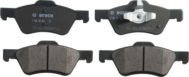 BOSCH 0 986 494 960 — Zestaw klocków hamulcowych, hamulce tarczowe