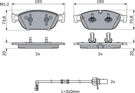 BOSCH 0 986 494 986 — Zestaw klocków hamulcowych, hamulce tarczowe