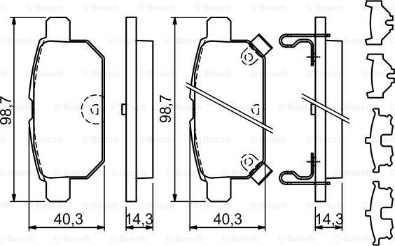 BOSCH 0 986 494 931 - Zestaw klocków hamulcowych, hamulce tarczowe