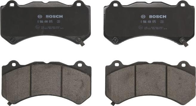 BOSCH 0 986 494 975 — Zestaw klocków hamulcowych, hamulce tarczowe