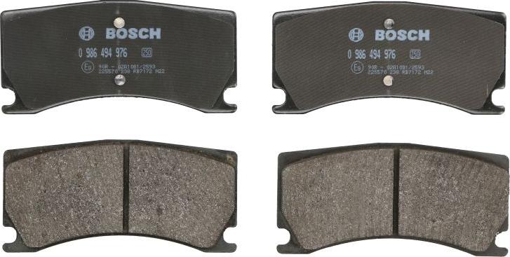 BOSCH 0 986 494 976 — Zestaw klocków hamulcowych, hamulce tarczowe