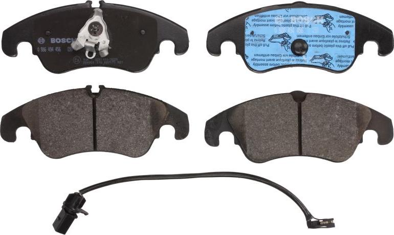 BOSCH 0 986 494 456 — Zestaw klocków hamulcowych, hamulce tarczowe