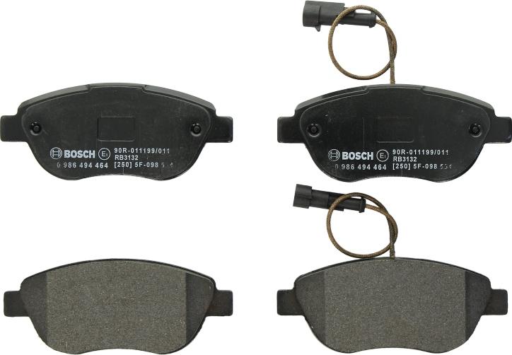 BOSCH 0 986 494 464 — Zestaw klocków hamulcowych, hamulce tarczowe