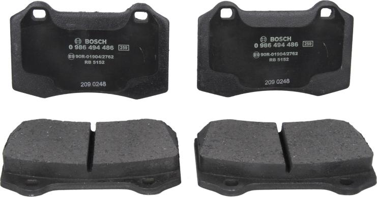BOSCH 0 986 494 486 — Zestaw klocków hamulcowych, hamulce tarczowe