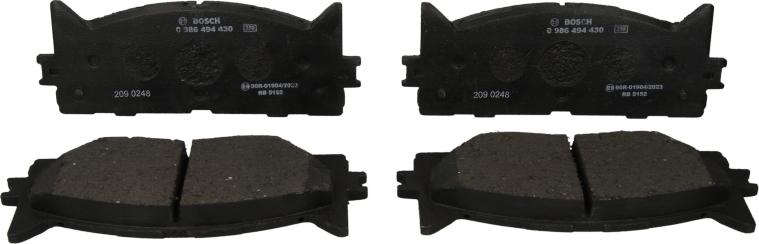 BOSCH 0 986 494 430 — Zestaw klocków hamulcowych, hamulce tarczowe