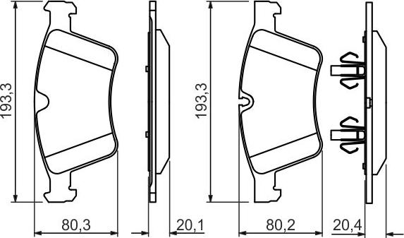 BOSCH 0 986 494 427 — Zestaw klocków hamulcowych, hamulce tarczowe