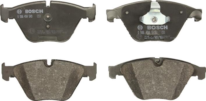 BOSCH 0 986 494 549 — Zestaw klocków hamulcowych, hamulce tarczowe