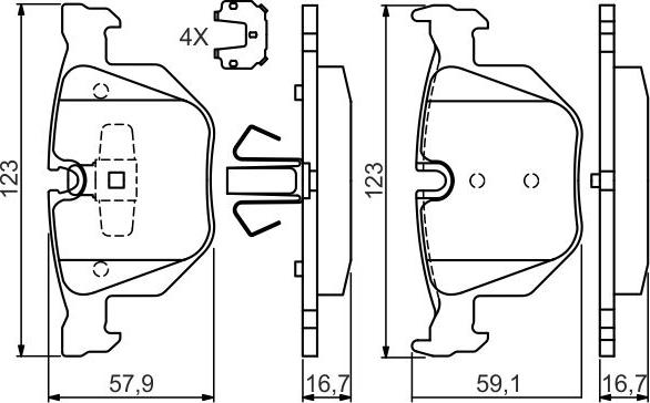 BOSCH 0 986 494 540 — Zestaw klocków hamulcowych, hamulce tarczowe