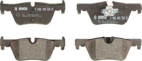 BOSCH 0 986 494 554 — Zestaw klocków hamulcowych, hamulce tarczowe