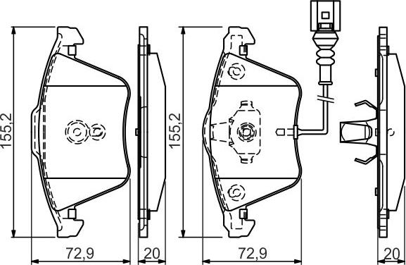 BOSCH 0 986 494 550 — Zestaw klocków hamulcowych, hamulce tarczowe