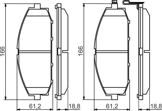 BOSCH 0 986 494 560 — Zestaw klocków hamulcowych, hamulce tarczowe