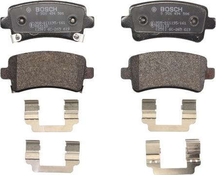 BOSCH 0 986 494 586 — Zestaw klocków hamulcowych, hamulce tarczowe