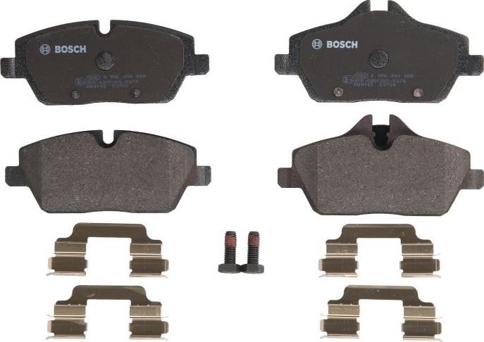 BOSCH 0 986 494 588 — Zestaw klocków hamulcowych, hamulce tarczowe