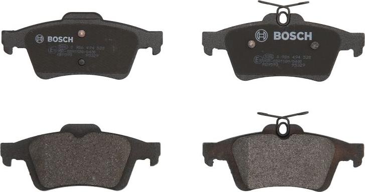 BOSCH 0 986 494 528 — Zestaw klocków hamulcowych, hamulce tarczowe