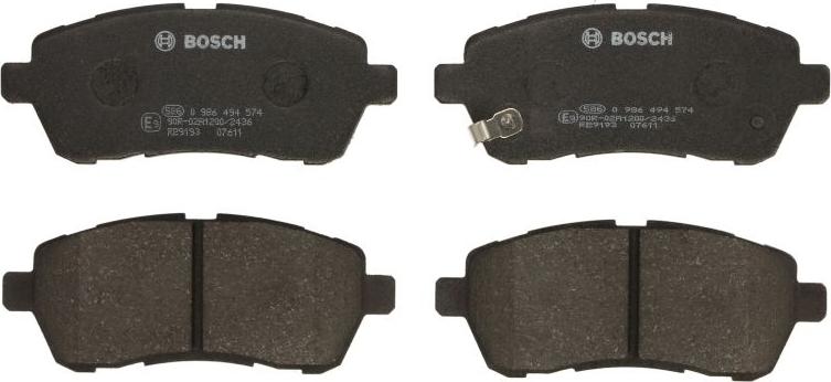 BOSCH 0 986 494 574 — Zestaw klocków hamulcowych, hamulce tarczowe