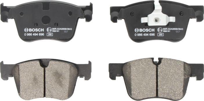 BOSCH 0 986 494 696 — Zestaw klocków hamulcowych, hamulce tarczowe