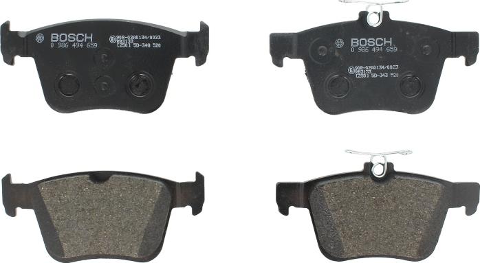 BOSCH 0 986 494 659 — Zestaw klocków hamulcowych, hamulce tarczowe