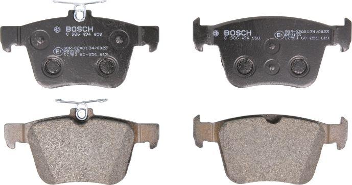 BOSCH 0 986 494 658 — Zestaw klocków hamulcowych, hamulce tarczowe