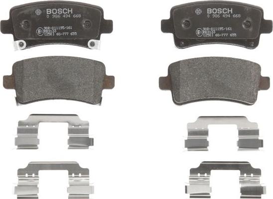 BOSCH 0 986 494 668 — Zestaw klocków hamulcowych, hamulce tarczowe