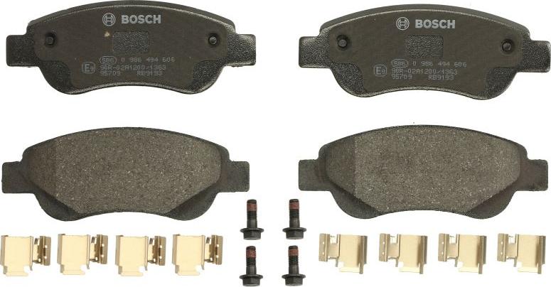 BOSCH 0 986 494 606 — Zestaw klocków hamulcowych, hamulce tarczowe