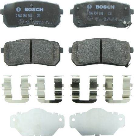 BOSCH 0 986 494 608 — Zestaw klocków hamulcowych, hamulce tarczowe