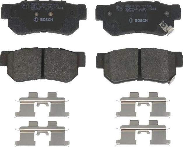 BOSCH 0 986 494 635 — Zestaw klocków hamulcowych, hamulce tarczowe