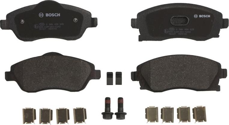 BOSCH 0 986 494 625 — Zestaw klocków hamulcowych, hamulce tarczowe