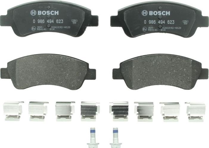 BOSCH 0 986 494 623 — Zestaw klocków hamulcowych, hamulce tarczowe